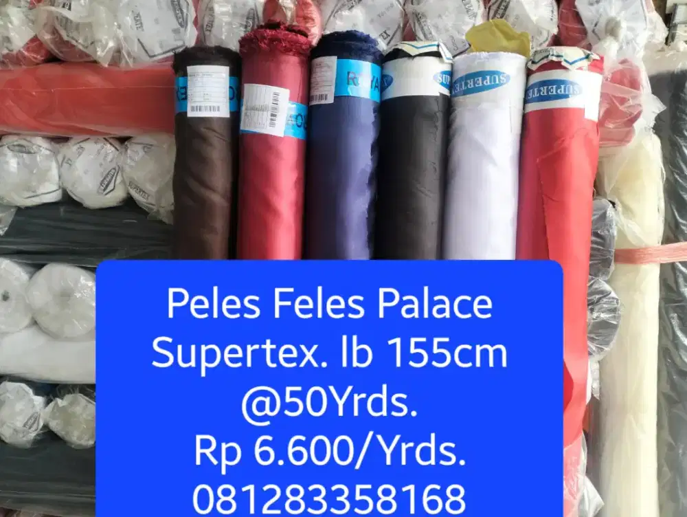 1roll=100yard.HargaAjaib. Peles Feles Palace Satin Silk.Bendera furing