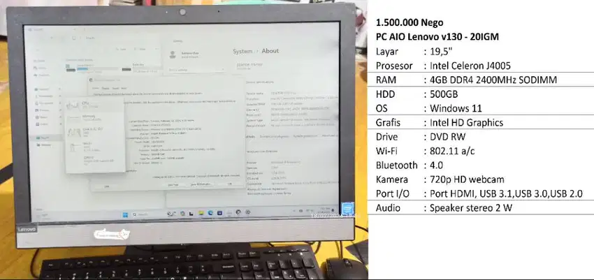 Laptop - Komputer All In One Lenovo v130 - 20IGM 1JT
