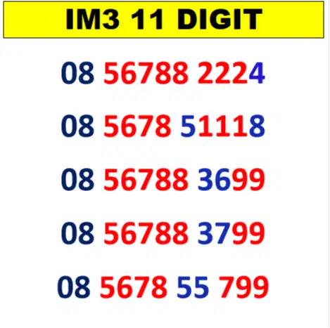 Nomor cantik im3 11 digit 99rb free 4 GB