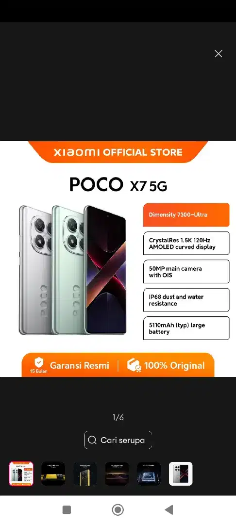 Poco X7 5G 12/512 & 8/256 gb New Garansi Resmi