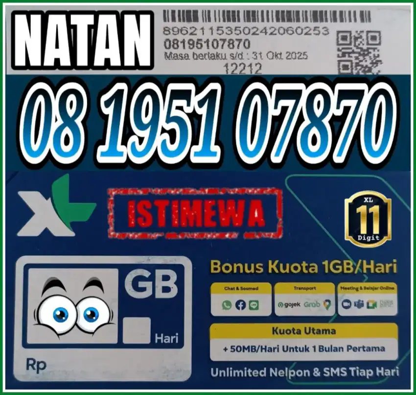 Perdana XL 11Digit Cantik