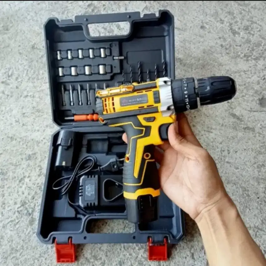 Mesin bor tangan listrik cordless impact
