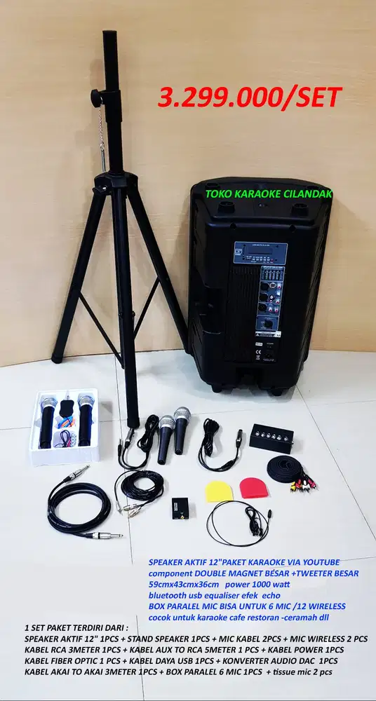 speaker aktif  komplit mic wireless