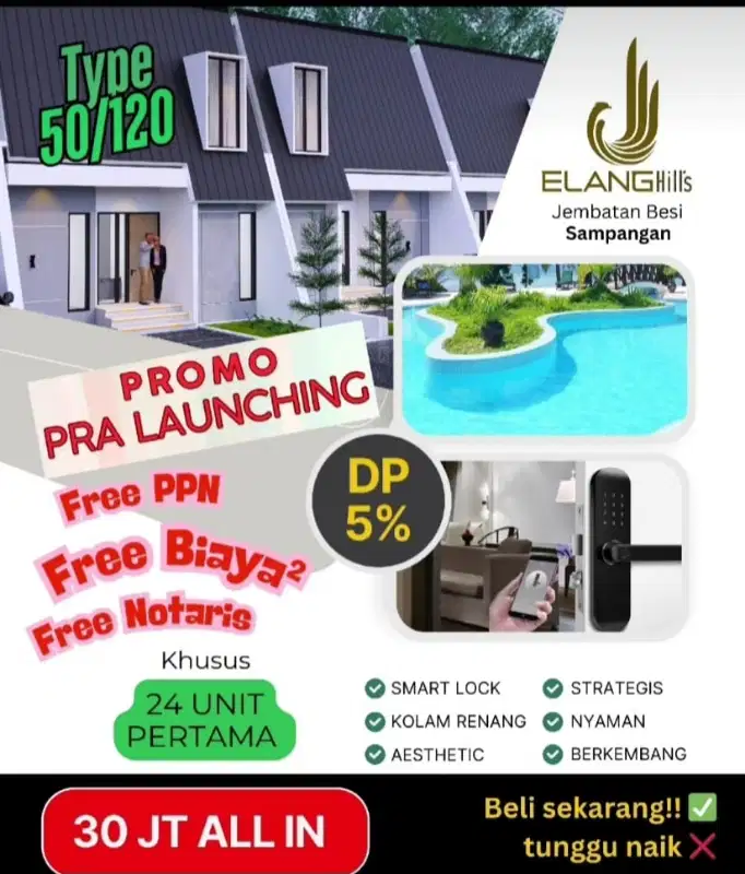 HUNIAN  CLUSTER TERBARU DP 30 JT-AN ALL IN