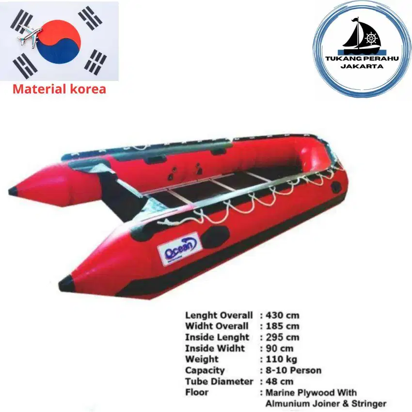 Perahu karet type 430 Bersertifikat Standart Rescue,Banjir PVC Korea