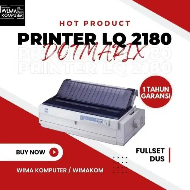 Printer Dotmatrix LQ 2180 Epson Baru Fullset Dus Bergaransi Toko (W)