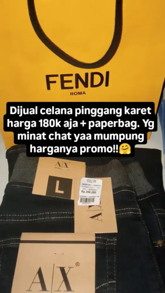 Celana panjang pinggang karet