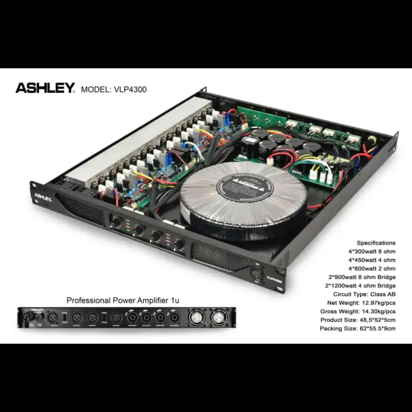 Power Amplifier Ashley VLP-4300 4ch class AB