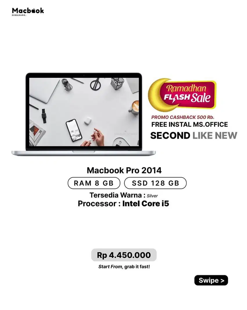 MACBOOK PRO 2014 13 INCH 8/128GB RAMDHAN SALE!