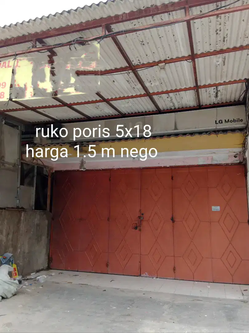 Di jual ruko di jalan utama poris  tangerang