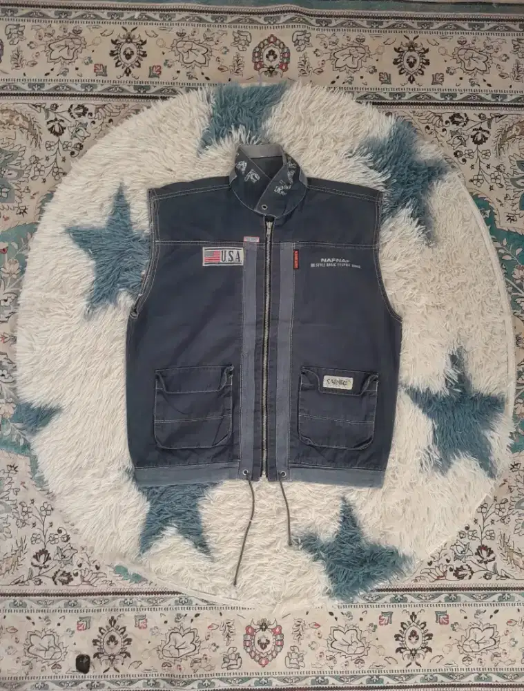 Rompi Denim Vintage NafNaf Bordir Sniper - Streetwear Klasik