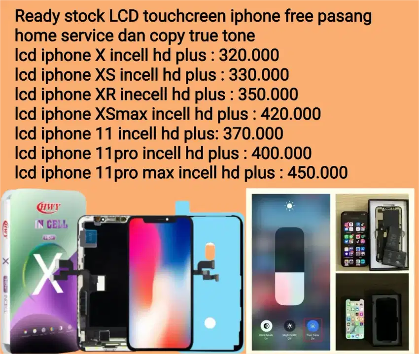 lcd iphone new free pasang dan home service