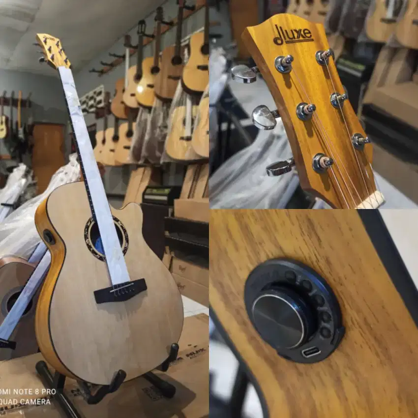 Gitar Akustik Dluxe DF100 Transkustik Original Baru