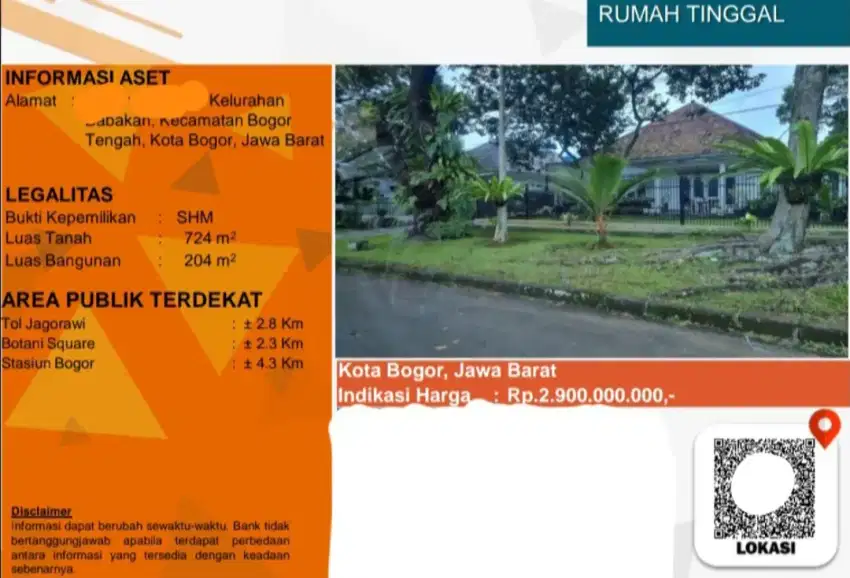 Dijual Rumah Babakan Bogor Tengah Kota