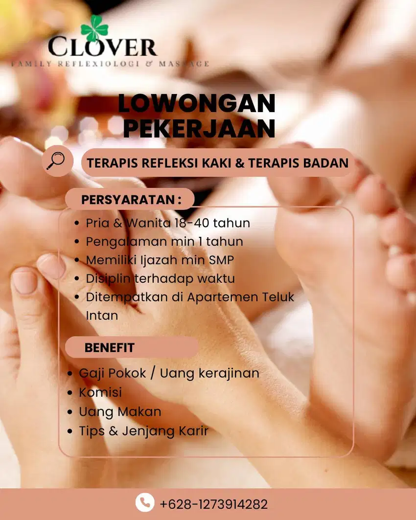 LOKER TERAPIS REFLEKSI KAKI & REFLEKSI BADAN