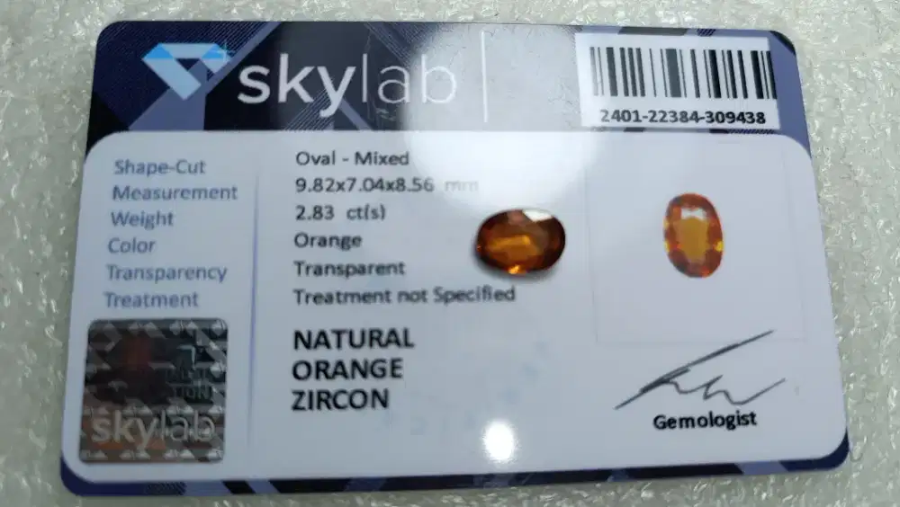 Natural Orange Zircon 2.83 Ct Elegant Bermemo Skylab