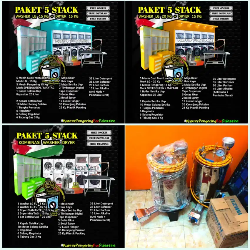 Paket Usaha Laundry Stack dan Partisi