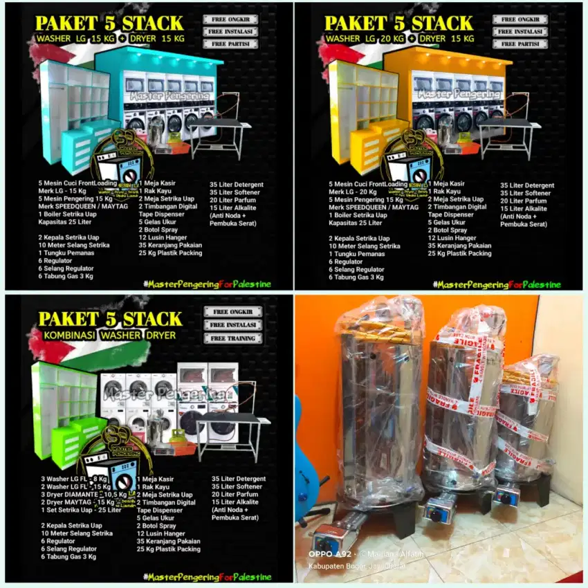 Paket Usaha Laundry Stack Partisi