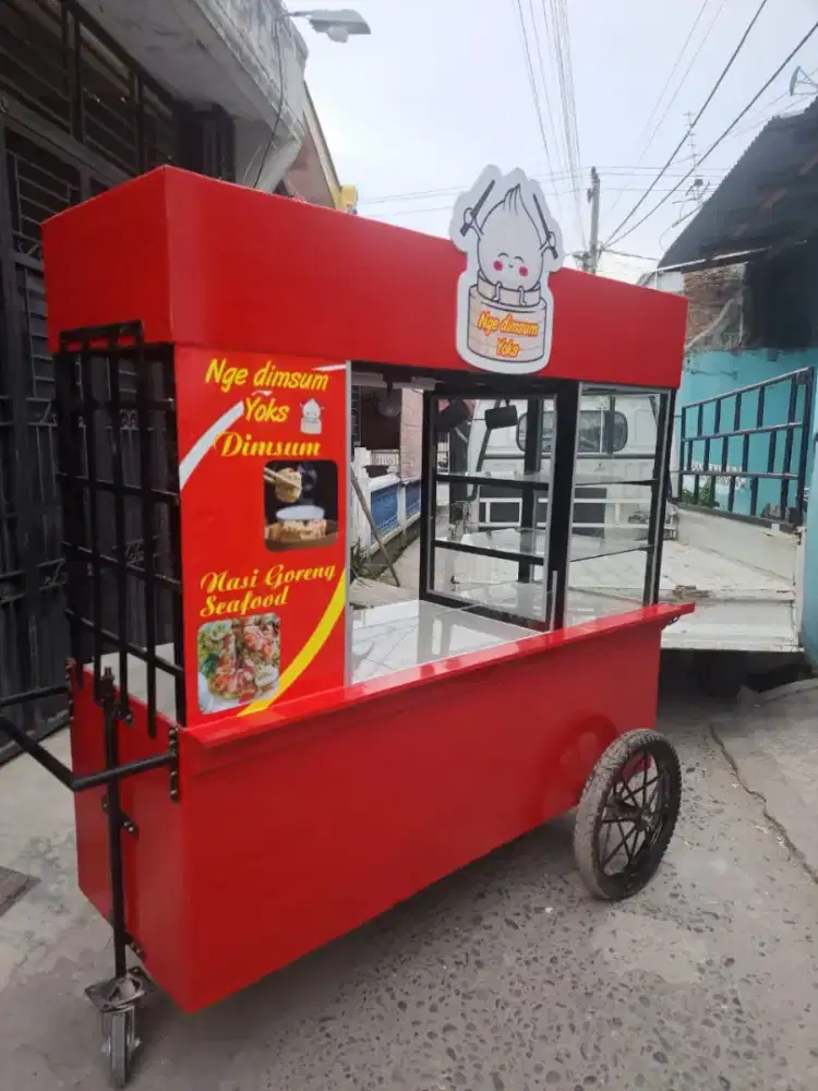 Pembuatan gerobak booth steling perlengkapan usaha dll