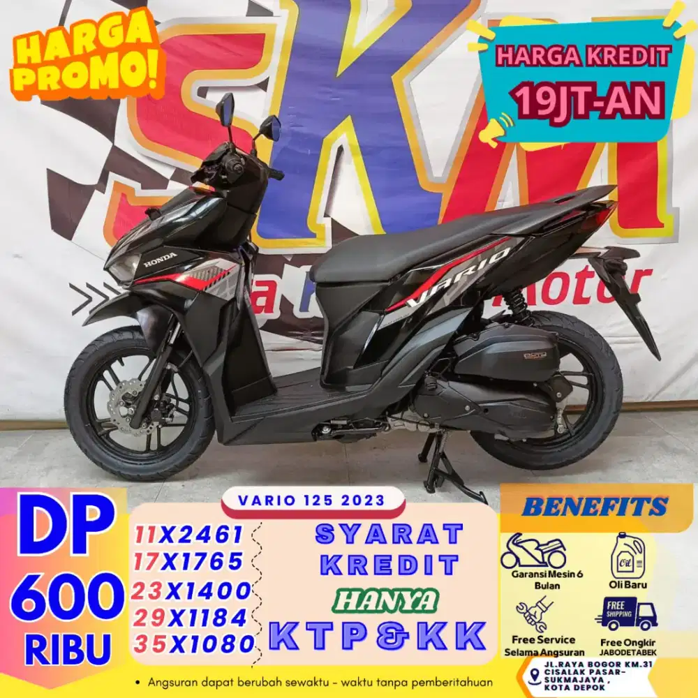 [Bebas angsuran 2bulan] Honda vario 125 th 2022 cash/credit