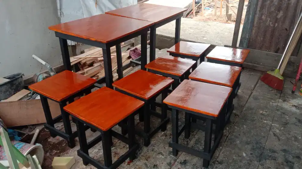 Meja angkringan kursi 4 bahan full kayu berkualitas dengan harga