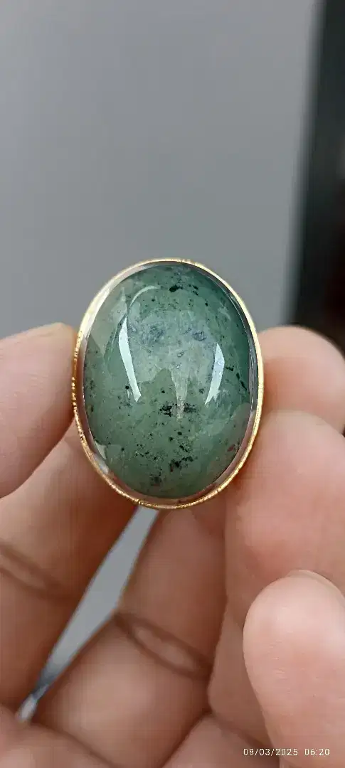RARE ITEM cincin batu badar besi kebumen warna sage
