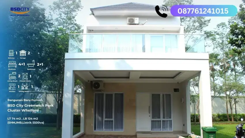 Jual rumah baru furnish di BSD City Greenwich Park Cluster Whelford