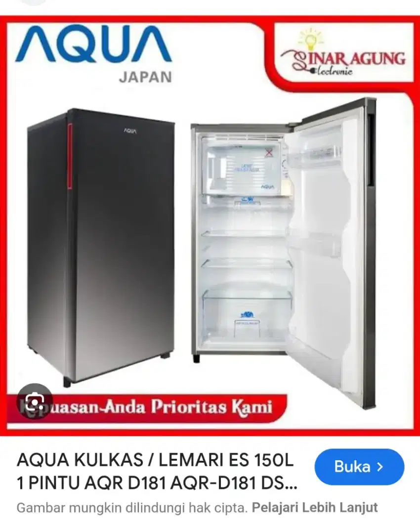 Dijual kulkas merk aqua 1 pintu