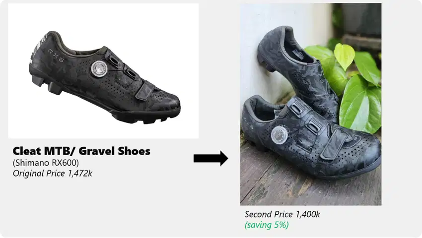 Sepatu Sepeda Cleat MTB Shimano Gravel Shoes RX600 - Bekas/Second/2nd