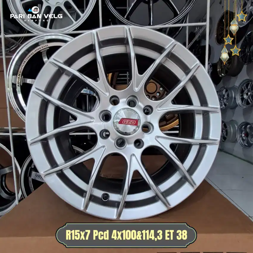 Velg Gio Breyton Ring 15 Lebar 7 Pcd 4x100&114,3 ET 38 avanza vios eti