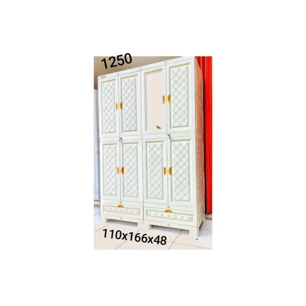 Lemari pakaian 4 pintu gantung dan susun