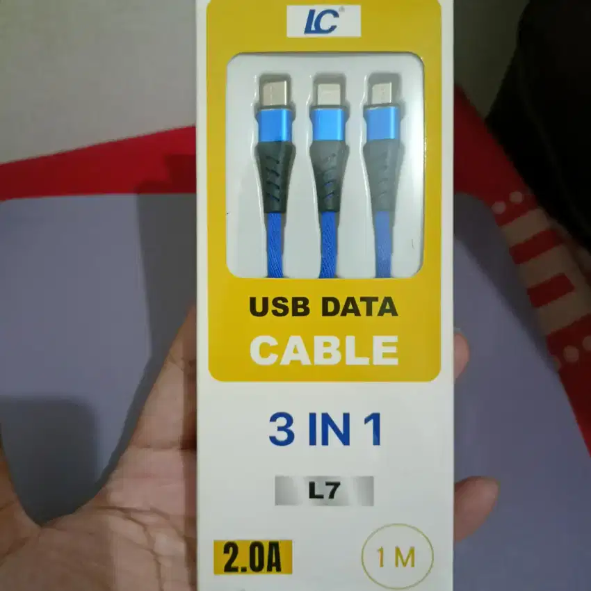 Kabel Data USB 3IN1 Lightning + Type C + Micro USB