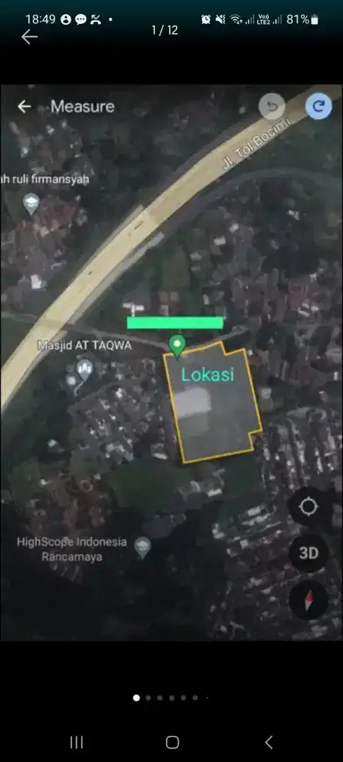 Rumah/HITUNG HARGA TANAH , Luas 1 Ha di Kota Bogor - JARANG ADA