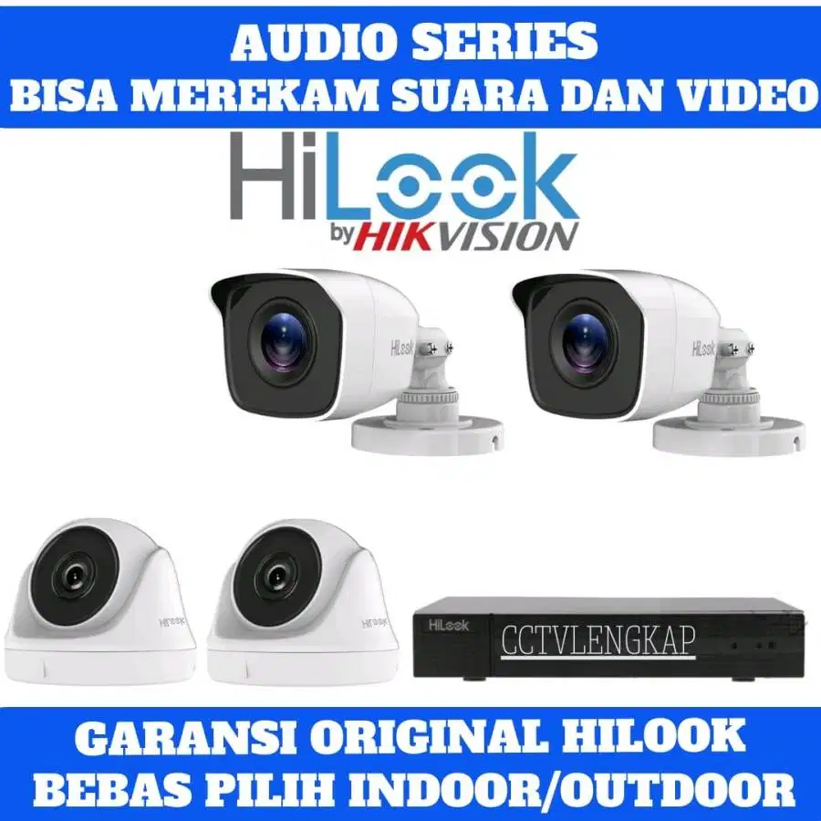 Paket CCTV 4 camera AUDIO full set berikut pemasangan