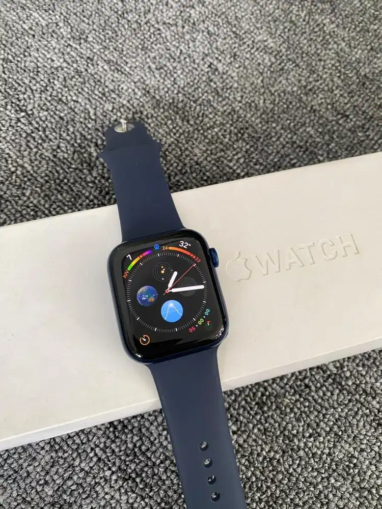 Apple Watch Series 6 44mm Blue Resmi iBox Semua Normal Fullset Bjm