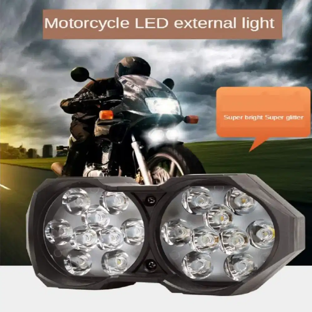 Lampu Tembak Motor Spotlight LED Foglamp Cool White 18LED 9W