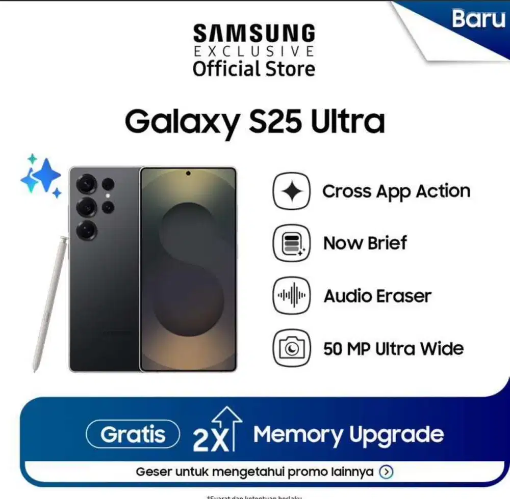 Baru...Samsung S25 Ultra 5G 12/256 Grs Resmi (Warna : Titanium Black)