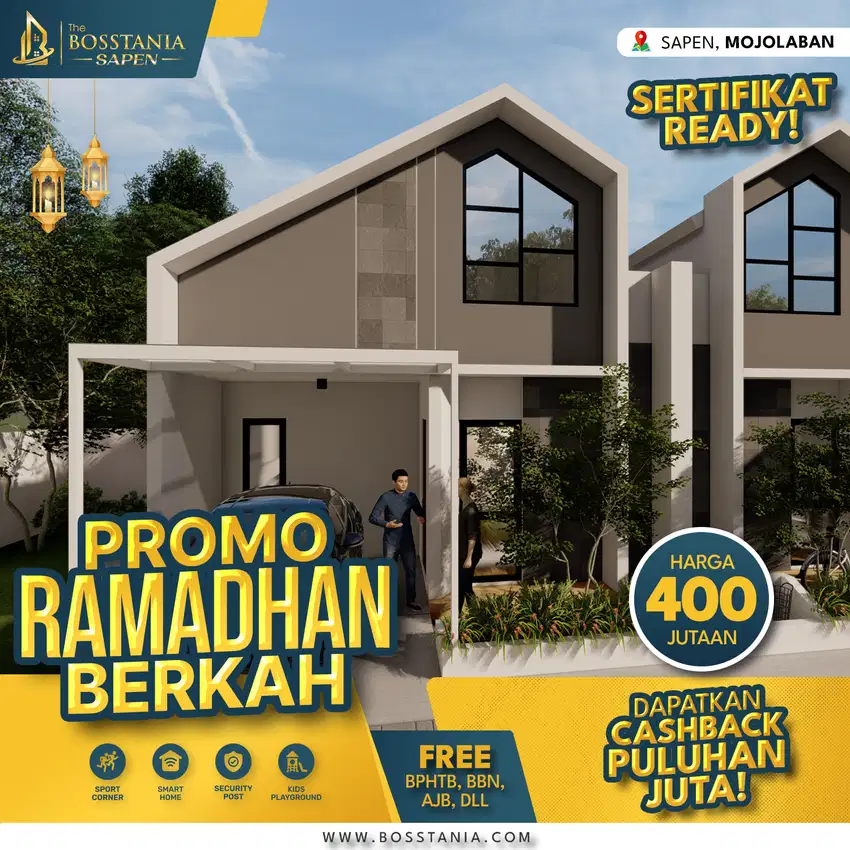 Promo Ramadhan :  Rumah Modern dengan 2-3 Kamar Tidur dan Carport Luas