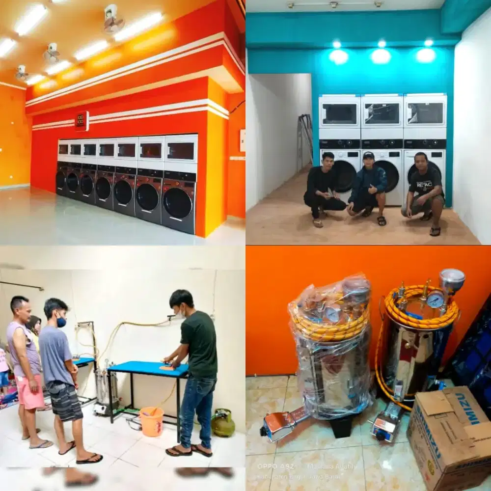 PAKET LENGKAP USAHA LAUNDRY|MESIN PENGERING|MESIN CUCI|COD