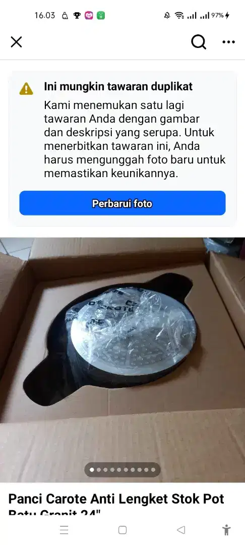 Panci CAROTE Antu Lengket Stok Pot Granit 24 