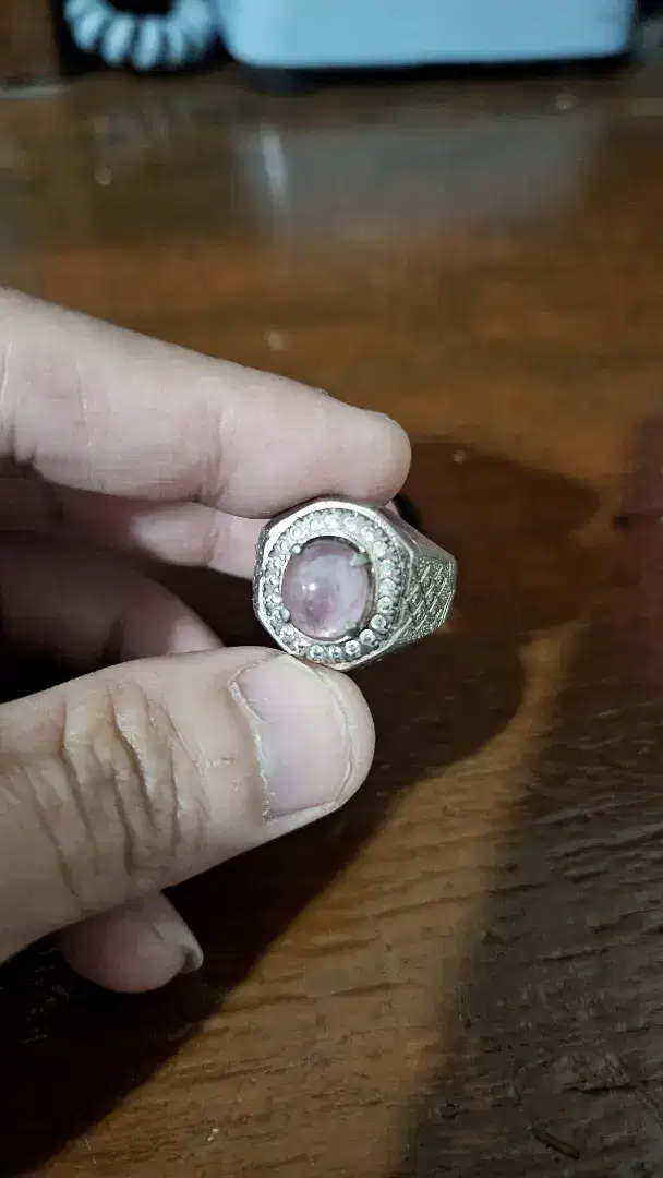 Pink safir sapphire ceylon no heat koleksi lawas iket perak
