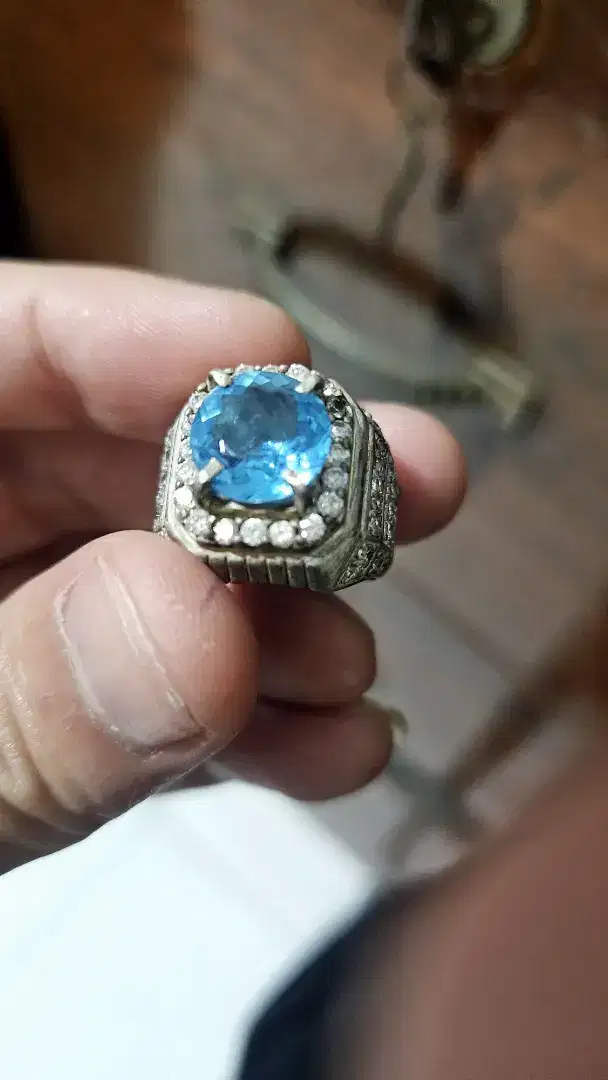 Blue topaz iketan perak koleksi pribadi/ Nego sampai jadi