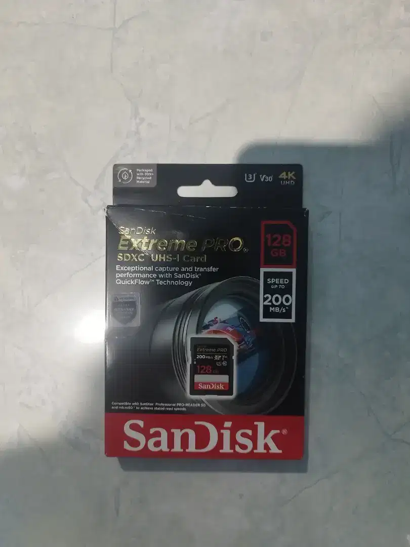 Jual memori Sandisk SDXC card Extreme Pro 128GB UHS-I Class 10 U3 V30