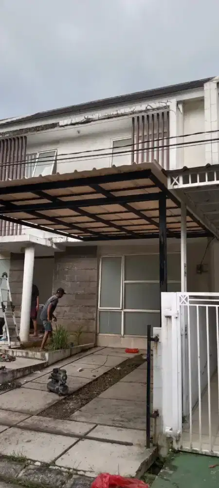 Kanopi alderon singel rangka terpasang