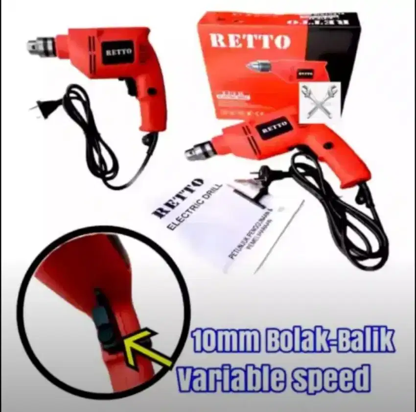 10 mm bor tangan listrik bolak balik