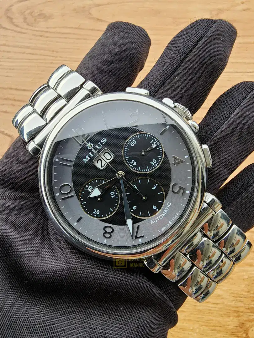 Jam Tangan Original Milus Zetios Chronograph Automatic Swiss Fullset