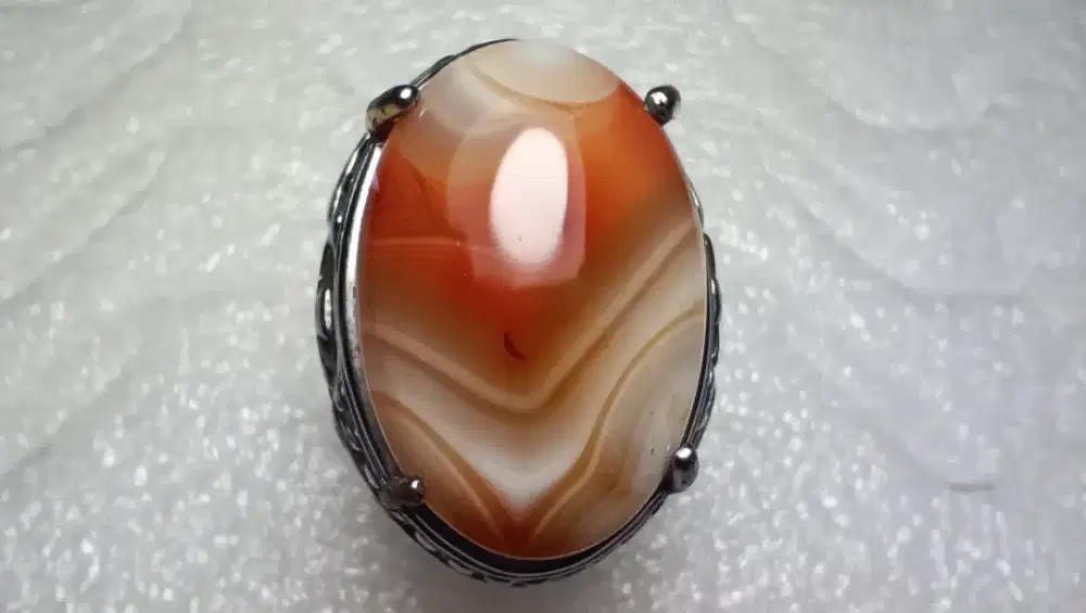 Cincin Batu Akik Sulaiman Motif Junjung Drajat