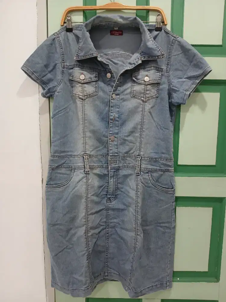 DIJUAL BAJU DENIM JEANS TERUSAN , SIZE XL , STRECHT.
