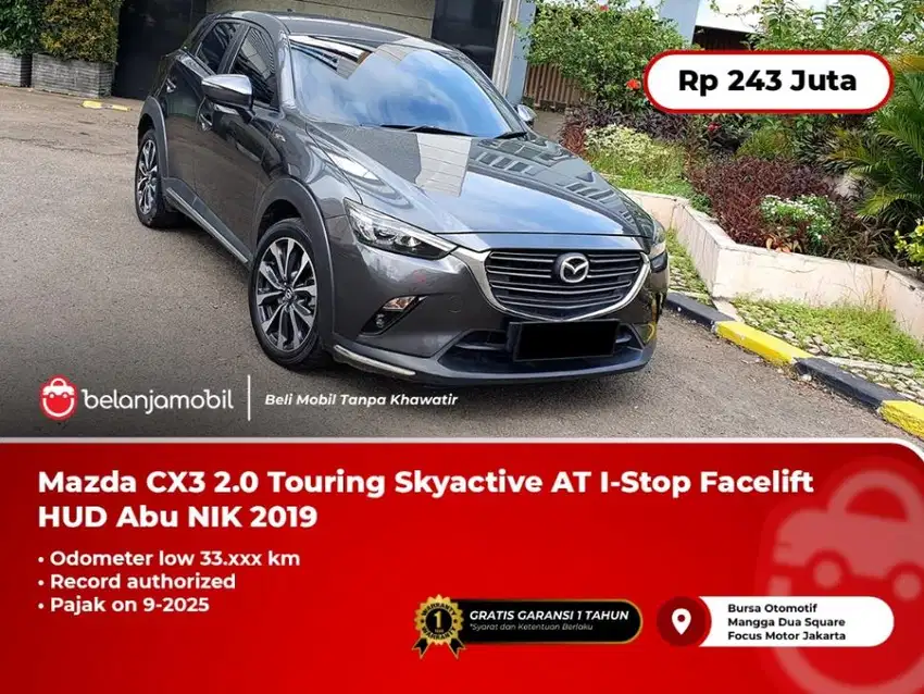 [LOW KM] Mazda CX3 2.0 Touring Skyactive AT I-Stop HUD Abu 2019/2020