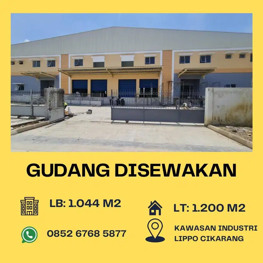 DIsewakan Gudang 1.000 M2 Dalam Kawasan Industri Lippo Cikarang